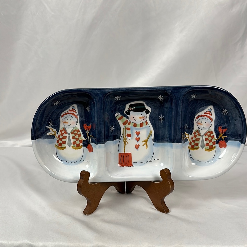 Asia Master Group CHRISTMAS 3 Compartment SNOWMAN DISH